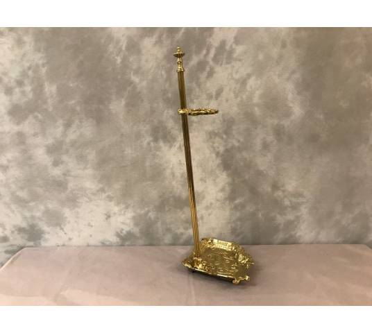 Serviteur de cheminée ancien en bronze poli d'époque 19 ème