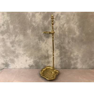 Serviteur de cheminée en bronze poli d'époque 19 ème