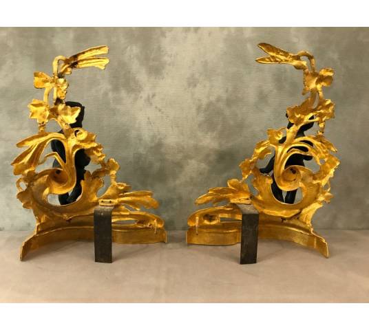 Beautiful pair of golden and bronze track, period 19 th Napoleon III