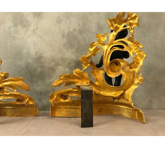 Beautiful pair of golden and bronze track, period 19 th Napoleon III