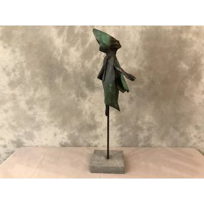Sculpture signed by JAN PRAET in bronze on marble base