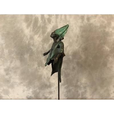 Sculpture signed by JAN PRAET in bronze on marble base