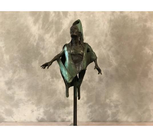 Sculpture signed by JAN PRAET in bronze on marble base