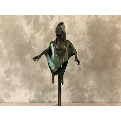 Sculpture signed by JAN PRAET in bronze on marble base