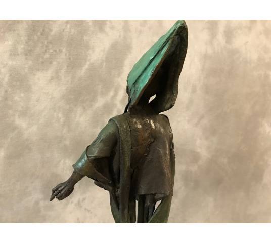 Sculpture signed by JAN PRAET in bronze on marble base