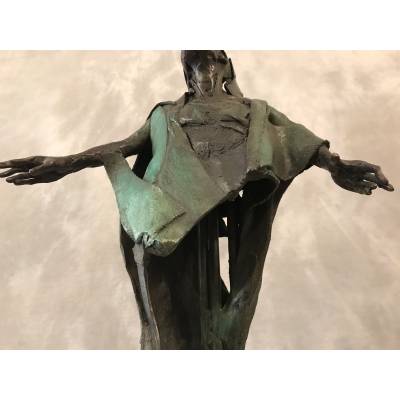 Sculpture signed by JAN PRAET in bronze on marble base