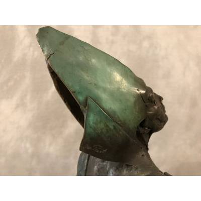 Sculpture signed by JAN PRAET in bronze on marble base