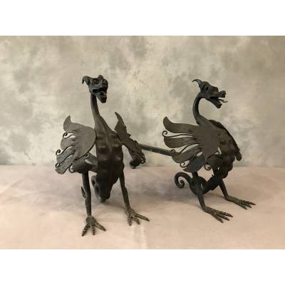 Pair of iron tracks circa 1950 model to dragons