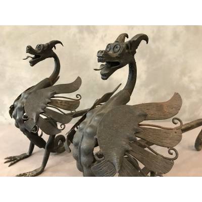 Pair of iron tracks circa 1950 model to dragons