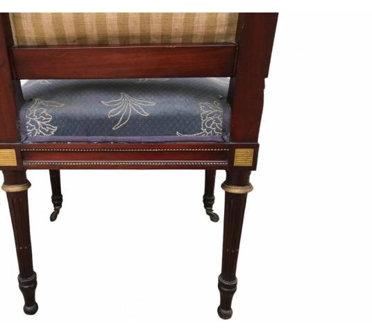 Pair of chairs held in mahogany 19 th Napoleon III Louis XVI