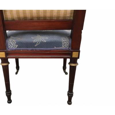 Pair of chairs held in mahogany 19 th Napoleon III Louis XVI