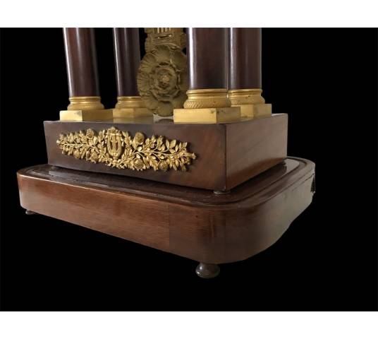 Beautiful portico pendulum column Empire in mahogany period 19 th