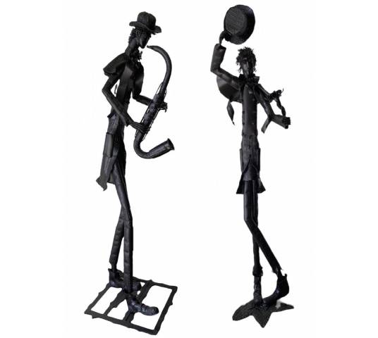 Two welded iron sculptures by artist "Jean Alexandre Delattre"