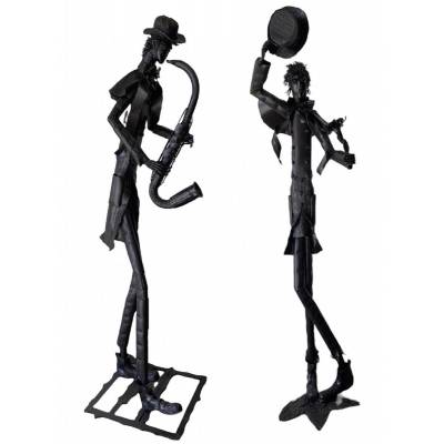Two welded iron sculptures by artist "Jean Alexandre Delattre"