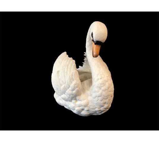 Grand cygne en porcelaine de biscuit d'époque 19 ème ( cache-pot)