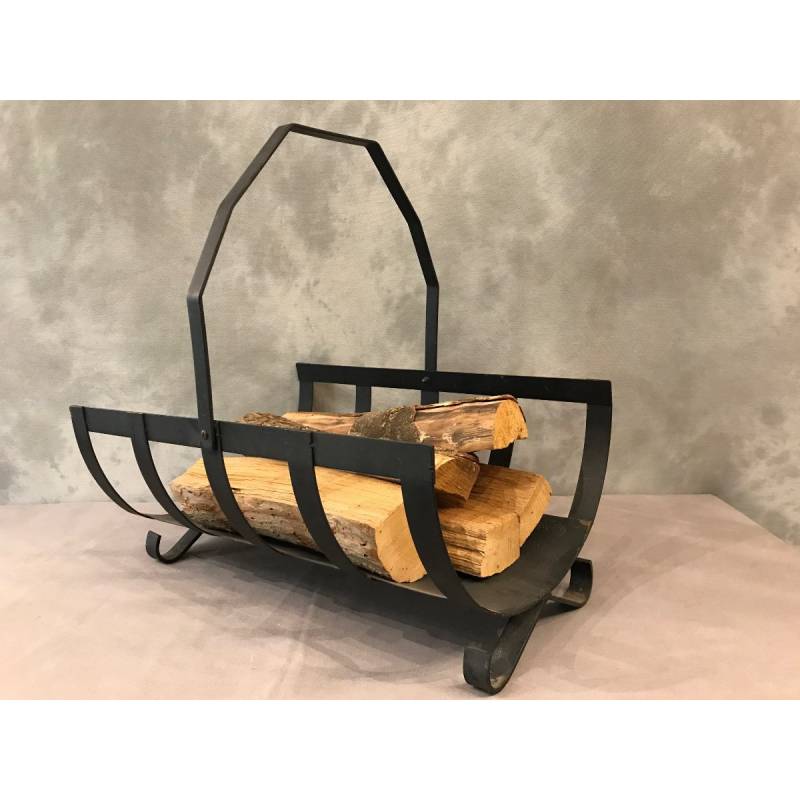 Cart basket, iron wood basket XXth