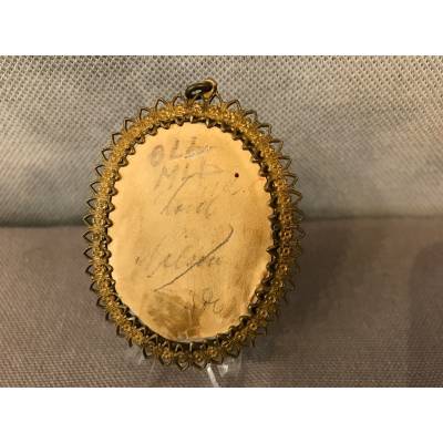 Miniature small oval frame, portrait of the Admiral Nelson at the end 18 th