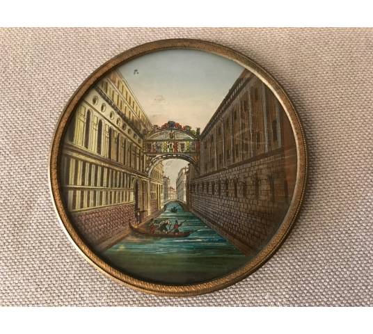 Thumbnail shaded miniature frame with a decor of the 18th century Soupirs bridge