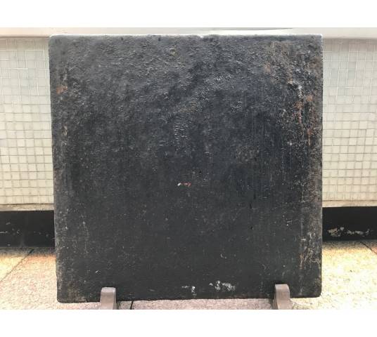 Beautiful fireplace plate in vintage blackened iron 18 th