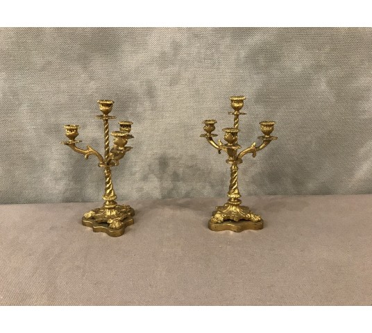 Pair of miniature bronze sculptures in vintage 19 th Napoleon III