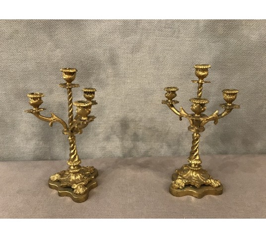 Pair of miniature bronze sculptures in vintage 19 th Napoleon III