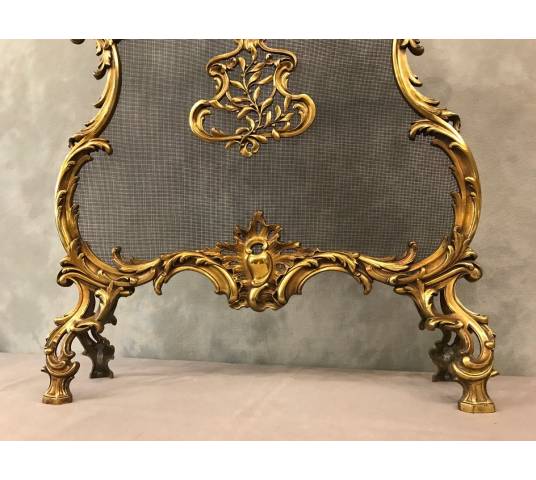 Small antique fireplace screen 19 th of the Louis XV style