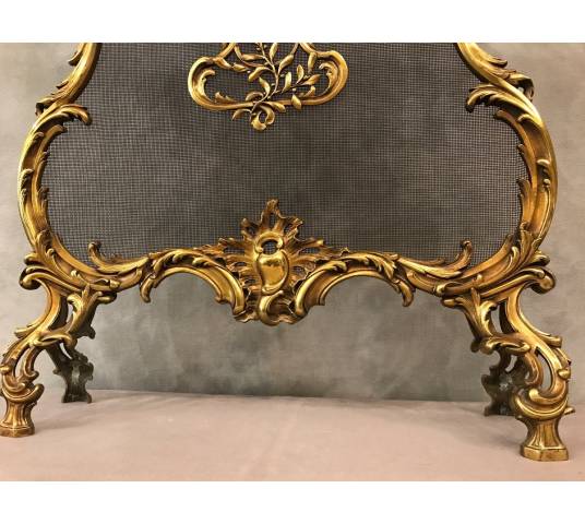 Small antique fireplace screen 19 th of the Louis XV style