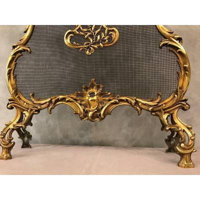 Small antique fireplace screen 19 th of the Louis XV style