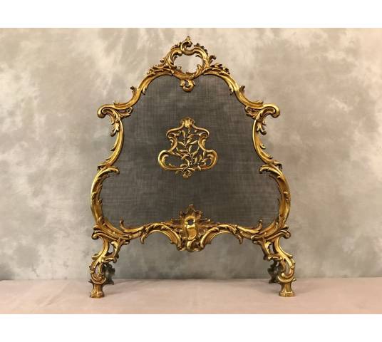 Small antique fireplace screen 19 th of the Louis XV style