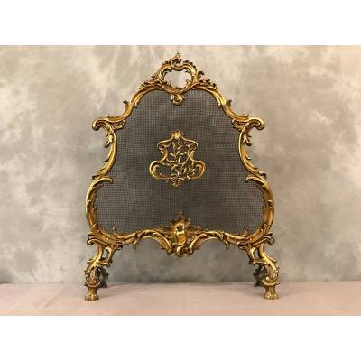 petit écran de cheminée ancien d'époque 19 ème de style Louis XV