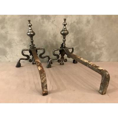 Beaux chenets ancient d' epoch Louis XIV 17 th