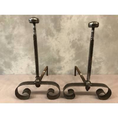 Pair of period wrought iron kennels 19 th