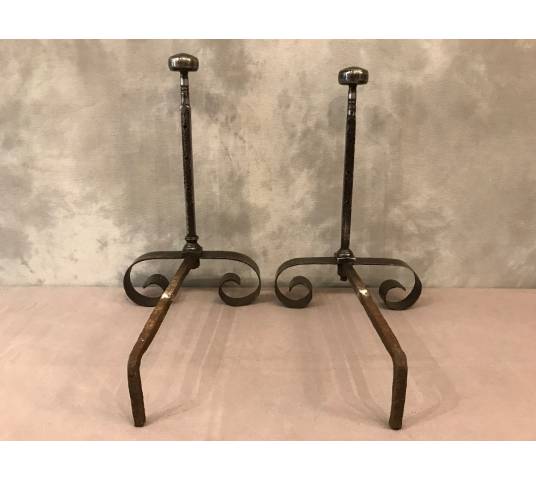 Pair of period wrought iron kennels 19 th