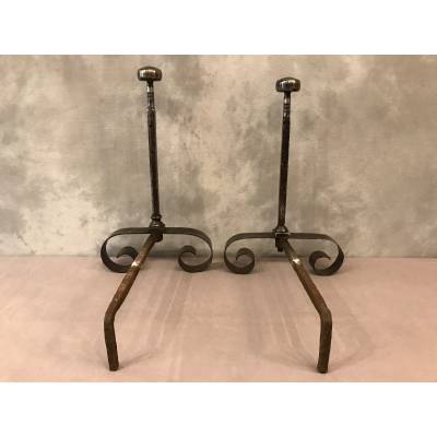 Pair of period wrought iron kennels 19 th