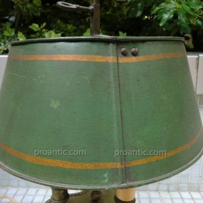 Lampe bronze bouillotte with 3 lights of period end 19 th