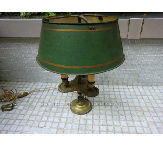 Lampe bronze bouillotte with 3 lights of period end 19 th