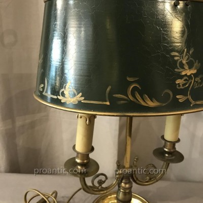 Bronze and brass kettle lamp 20 th