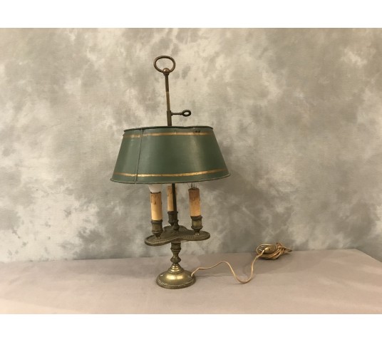 Lampe bronze bouillotte with 3 lights of period end 19 th