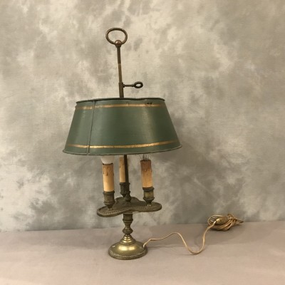 Lampe bronze bouillotte with 3 lights of period end 19 th