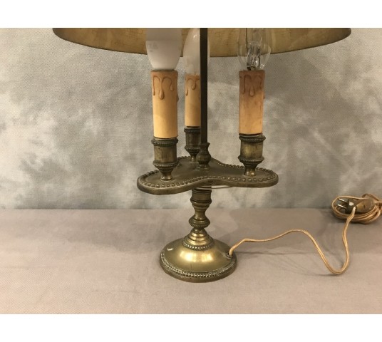 Lampe bronze bouillotte with 3 lights of period end 19 th