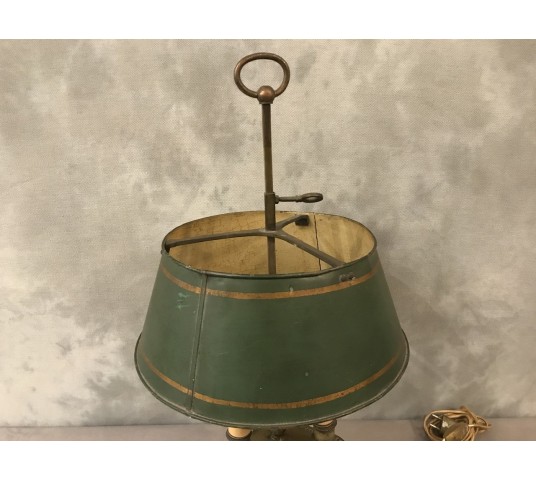 Lampe bronze bouillotte with 3 lights of period end 19 th