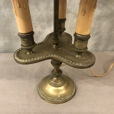 Lampe bronze bouillotte with 3 lights of period end 19 th