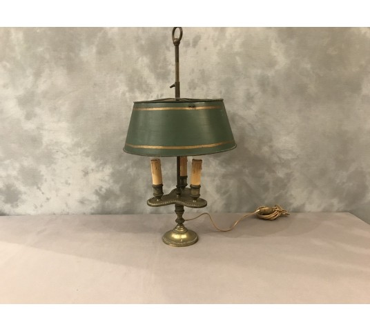 Lampe bronze bouillotte with 3 lights of period end 19 th