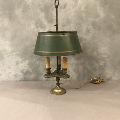 Lampe bouillotte en bronze à 3 lumières d'époque fin 19 ème