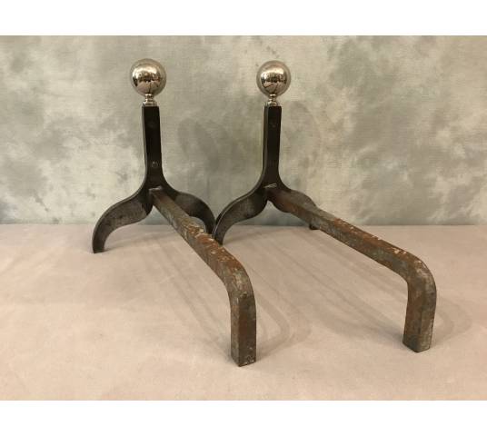 1970 Iron, Bronze and Chromated Metal Track Pair