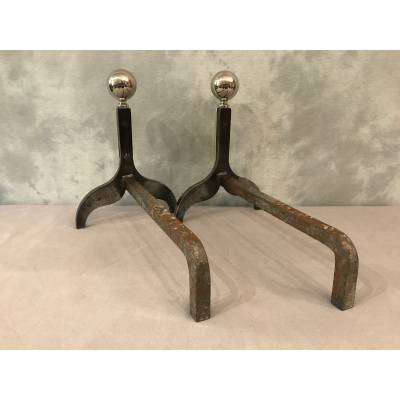 1970 Iron, Bronze and Chromated Metal Track Pair