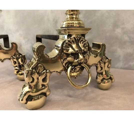 Pair of Dutch bronze and vintage brass 19 th
