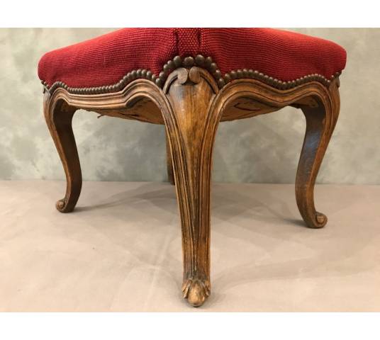 Tabouret en bois de hêtre de style Louis XV XXème