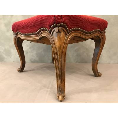 Tabouret en bois de hêtre de style Louis XV XXème