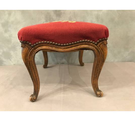 Louis XV style beech wood stool